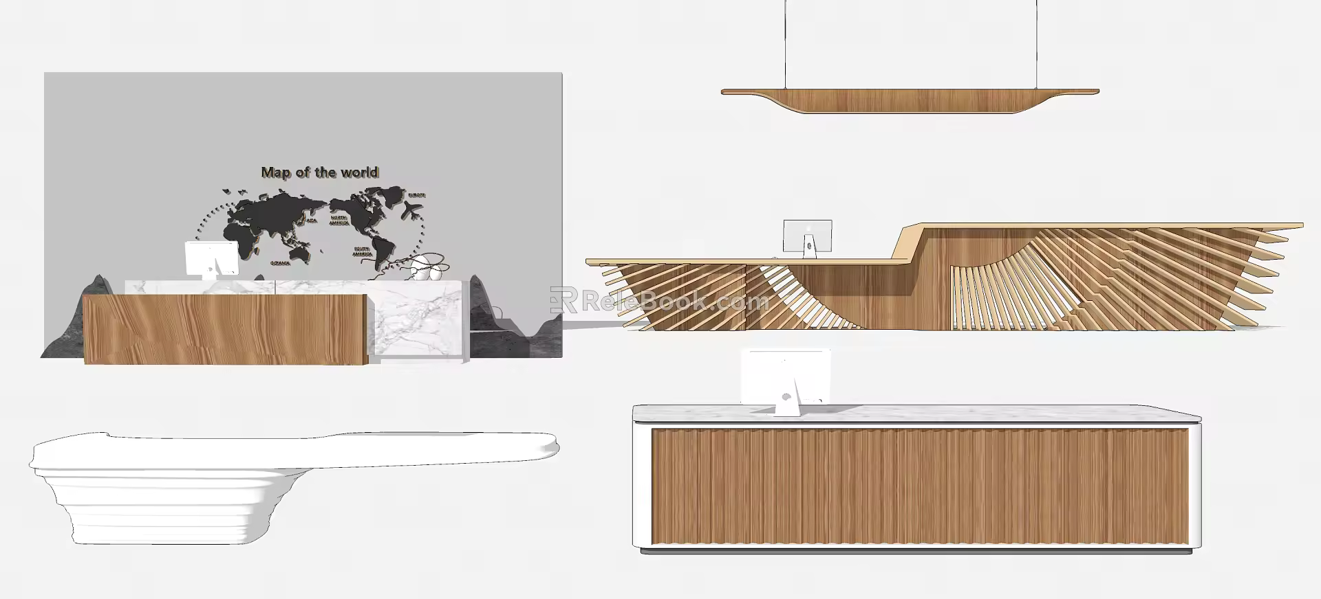 Modern reception desk 3d model