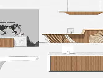 Modern reception desk 3d model