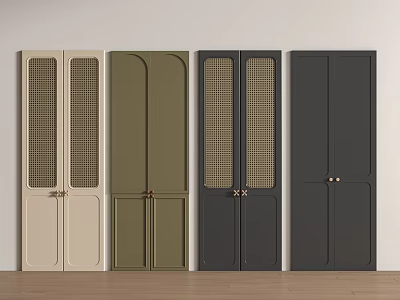 Modern Wardrobe Doors With Different Color Options And Panel Designs 3d model