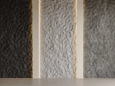 Textured Background Walls In Dark Light And Gray Tones With Illuminated Accents For Modern Interior 3d model
