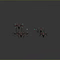 Futuristic Blue And Red Mechanical Aircraft With Wing Structures In Formation