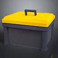 Durable Yellow Lid Gray Body Toolbox With Black Handle For Equipment Storage
