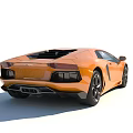 Modern Orange Lamborghini Luxury Sports Car With Sleek Design And Black Rims
