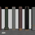 Modern Decorative Columns with Green Grey Purple Finishes and Gold Accents for Interior Design Spaces