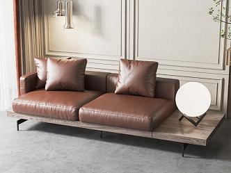 modern double sofa double leather sofa 3d model