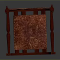 Accent Chair With Red Wooden Frame Curved Armrests And Textured Seat Backrest