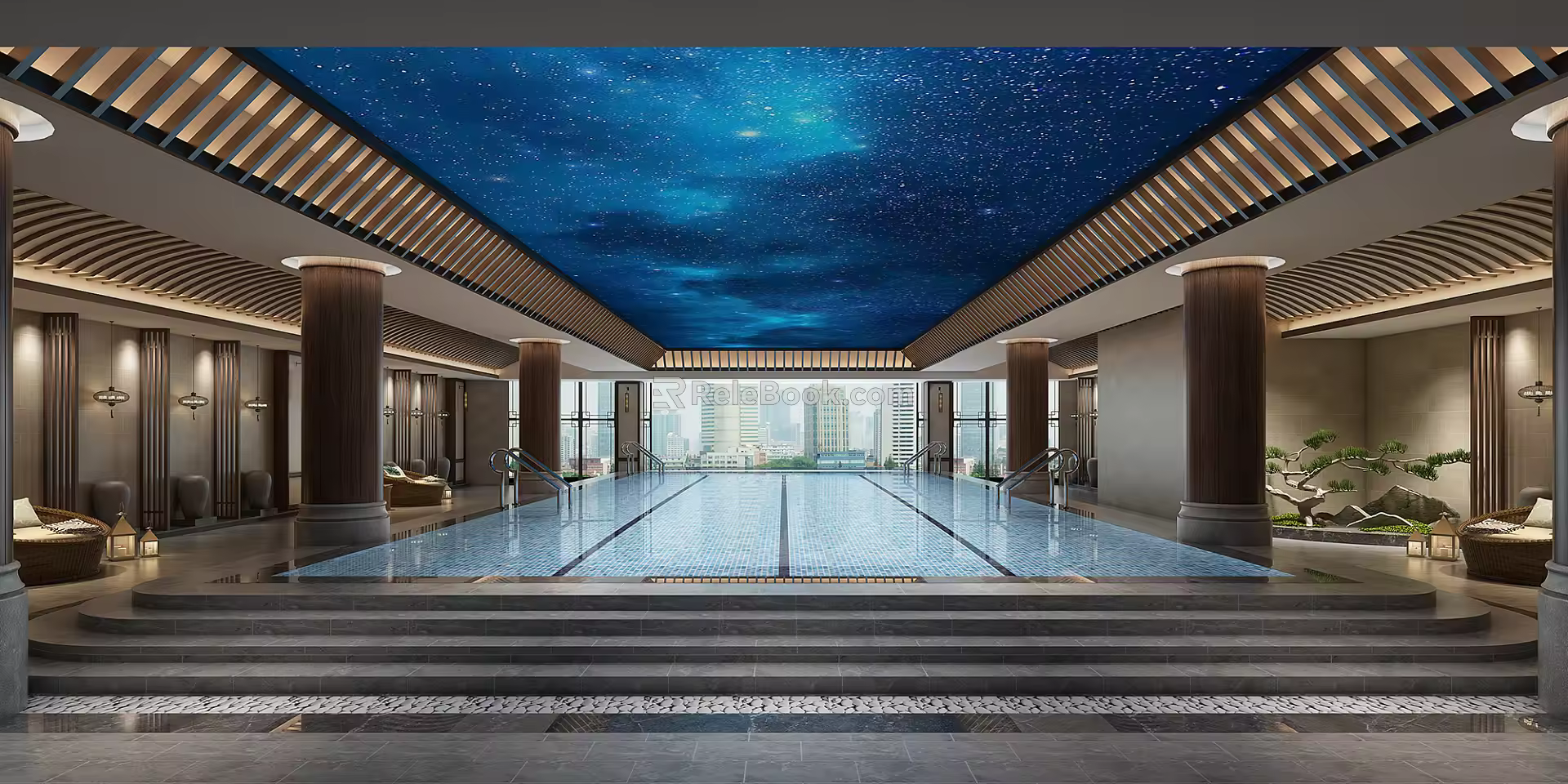 New Chinese Swimming Pool Jimin Expert Building Swimming Pool 3d model