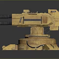 Turret Turntable Railgun Sci-fi Tower Defense Game Tower Defense Sci-fi Turret Game Turret Game Battery 3d model