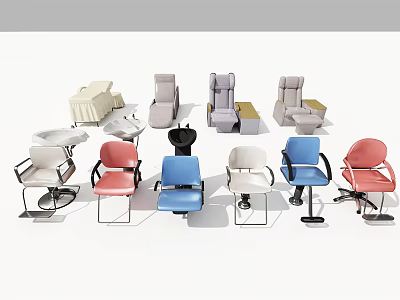 Various Modern Massage Chairs With Comfortable Seats And Ergonomic Designs For Home Relaxation Spaces 3d model
