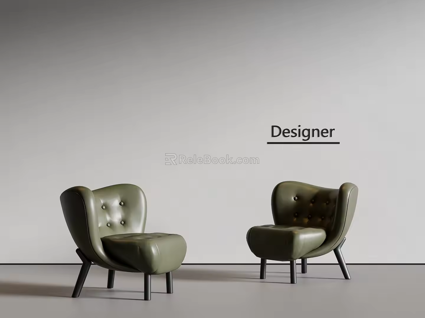 Middle Ancient Style Single Sofa Casual Sofa Leather Sofa 3d model