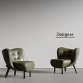 Middle Ancient Style Single Sofa Casual Sofa Leather Sofa 3d model