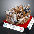 Natural Damburite Mineral Crystal Specimen Showcasing Texture On Labeled Display Base