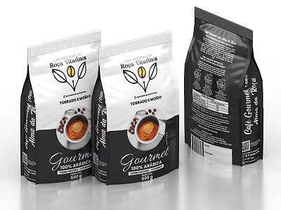 Royal Verona Gourmet Coffee Packs Featuring Coffee Cup Design And Packaging Details 3d model
