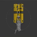 Yellow and Gray Modular Spacecraft Design Featuring Structural Components for Cosmic Missions 3d model