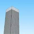 Modern Office Building Tall High Rise Structure With Glass Window Facade