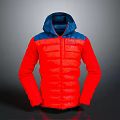 Berghaus Red And Blue Hooded Quilted Lightweight Jacket For Outdoor Wear