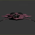 Pink Sci Fi Futuristic Spaceship Model With Aerodynamic Shape And Detailed Design