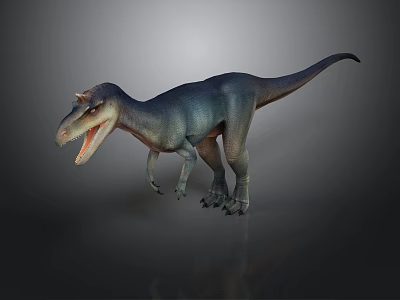 Realistic Dinosaur Character 3D Model With Open Mouth Sharp Teeth And Standing Pose 3d model