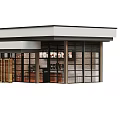Modern Cafe Exterior With Wooden Shutters Glass Facade And Coffee Signboard