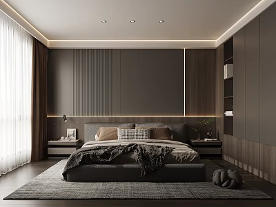 Superior Grey Bedroom Double Bedside Cabinet 3d model