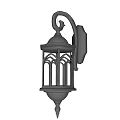 Vintage Bronze Wall Lamp With Arched Grille And Curved Top Decoration