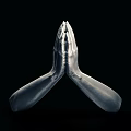 Smooth Praying Hands Sculpture Artistic Carving Detailed Design on Black Background