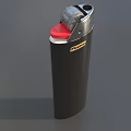 Practical Black Hardware Tools Lighter with Red Button Flame Logo and Durable Metal Body 3d model