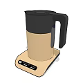 Modern Electric Kettle With Black And Beige Design Handle And Control Panel Base