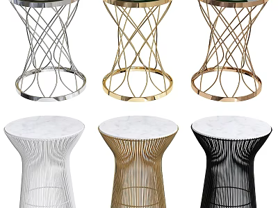Modern Stylish Coffee Table With Metal Frame And Marble Top In Gold Silver Black 3d model