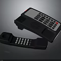 Black Corded Telephone With Desktop Base Handset And Number Keypad