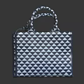 Fashionable Handbag With Geometric Triangle Pattern Shiny Metallic Design And Sturdy Handle 3d model