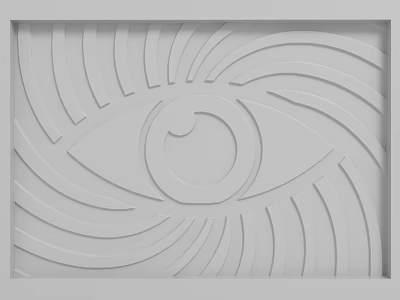 Decorative Background Wall With Eye Pattern And Radial Lines Design 3d model