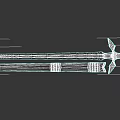 Ornamental Silver Sword With Black Hilt And Gold Engraved Details