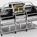 Stainless Steel Grillworks Commercial Grill With Mobile Cart And Multiple Grilling Areas
