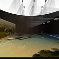 Sand Table Model Exhibition With Urban Landscape And Projection Lighting Setup