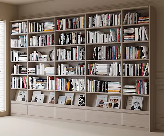 Modern Bookcase Books 3d model