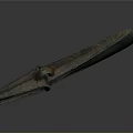 Ancient Bronze Weapon Rusted Blade With Central Hole And Historical Design