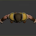 Man In Yellow Shoulder Armor Silver Scale Vest Brown Pants Boots And Arm Bracers