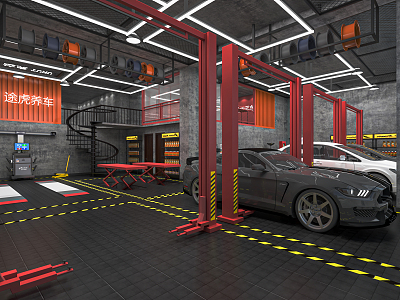 Industrial LOFT Auto Repair Shop Auto Repair Shop Beauty Center Auto Repair Shop Car Wash Shop Auto Shop 3d model