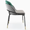 Modern Single Chair With Velvet Backrest Linen Seat And Color Options