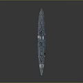 Detailed Modern Warship 3D Model Featuring Large Deck Turrets Radar Systems And Gray Hull
