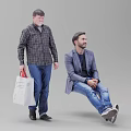 Many characters old man 3d model