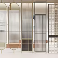 Various Modern Room Dividers With Glass Panels And Metal Frames For Home Interior