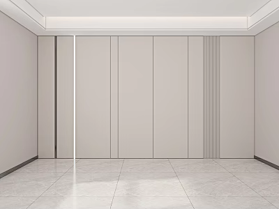 Modern Minimalist Background Wall Design In Spacious Room 3d model
