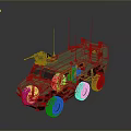 Green Six Wheeled Military Tank Featuring Modern Design Roof Mounted Weapon And Antennas