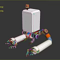 Game And Movie Character Mechanical Robot With White Body Red Accents And Mechanical Legs