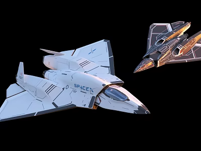 Fighter Trident Fighter Aircraft Bomber 3d model