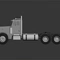 Silver Heavy Duty Truck Cab With Chrome Grille And Large Tires 3d model