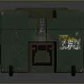 Green Utility Storage Box with Wheels Metal Latches and Vintage Labels