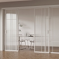 Modern sliding door four sliding Changhong glass 3d model